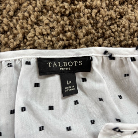 Talbots Petite Women's White Patterned Top - Picture 2 of 2